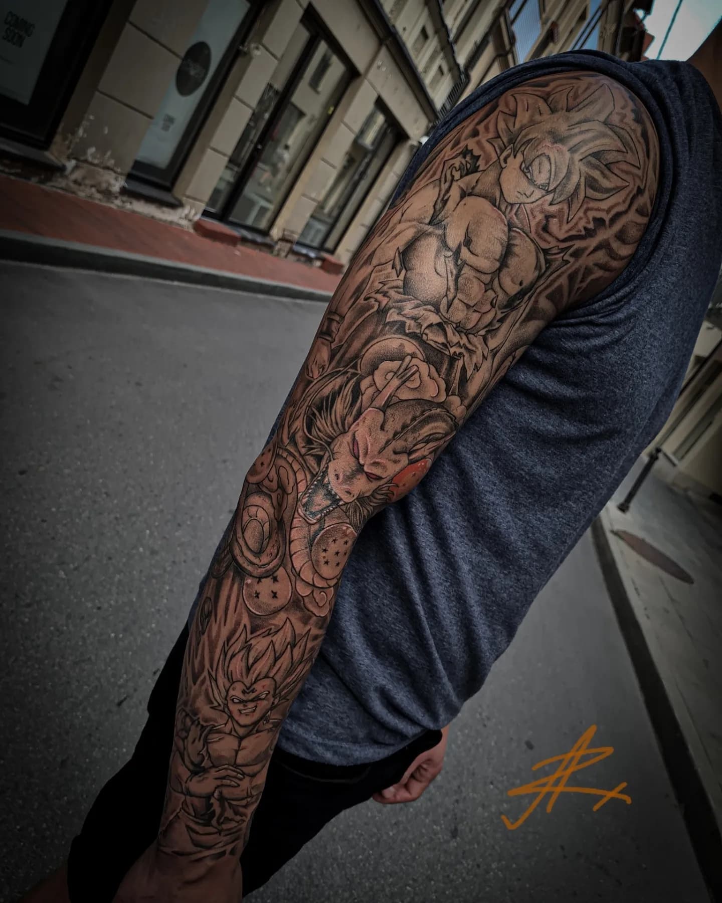 Anime stiliaus Dragon Ball sleeve tatuiruotė Vilniuje